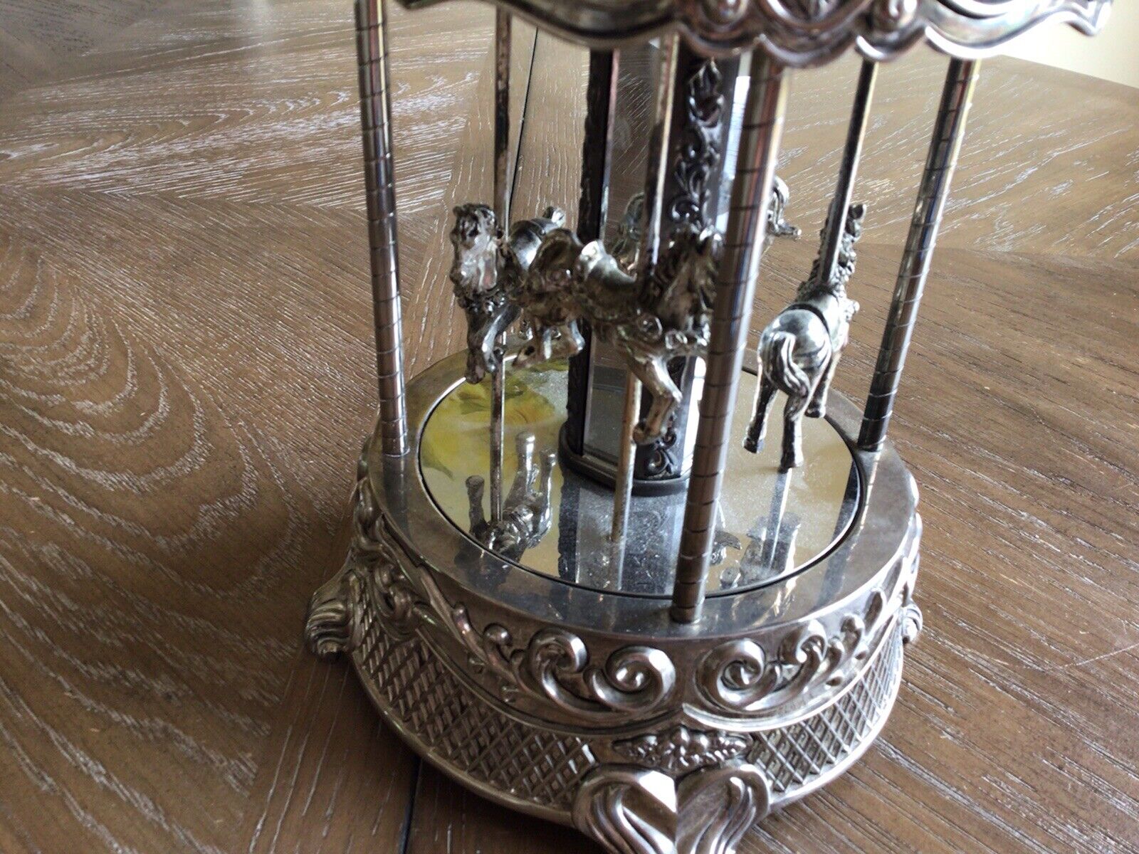 Silver Plated Carousel / Merry-Go-Round Music Box