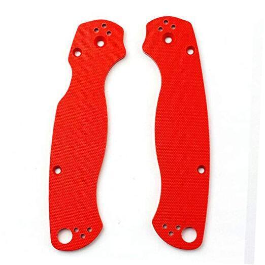 2PCS Custom G10 Handle Scales Patches For Spyderco Paramilitary 2 Red NEW 