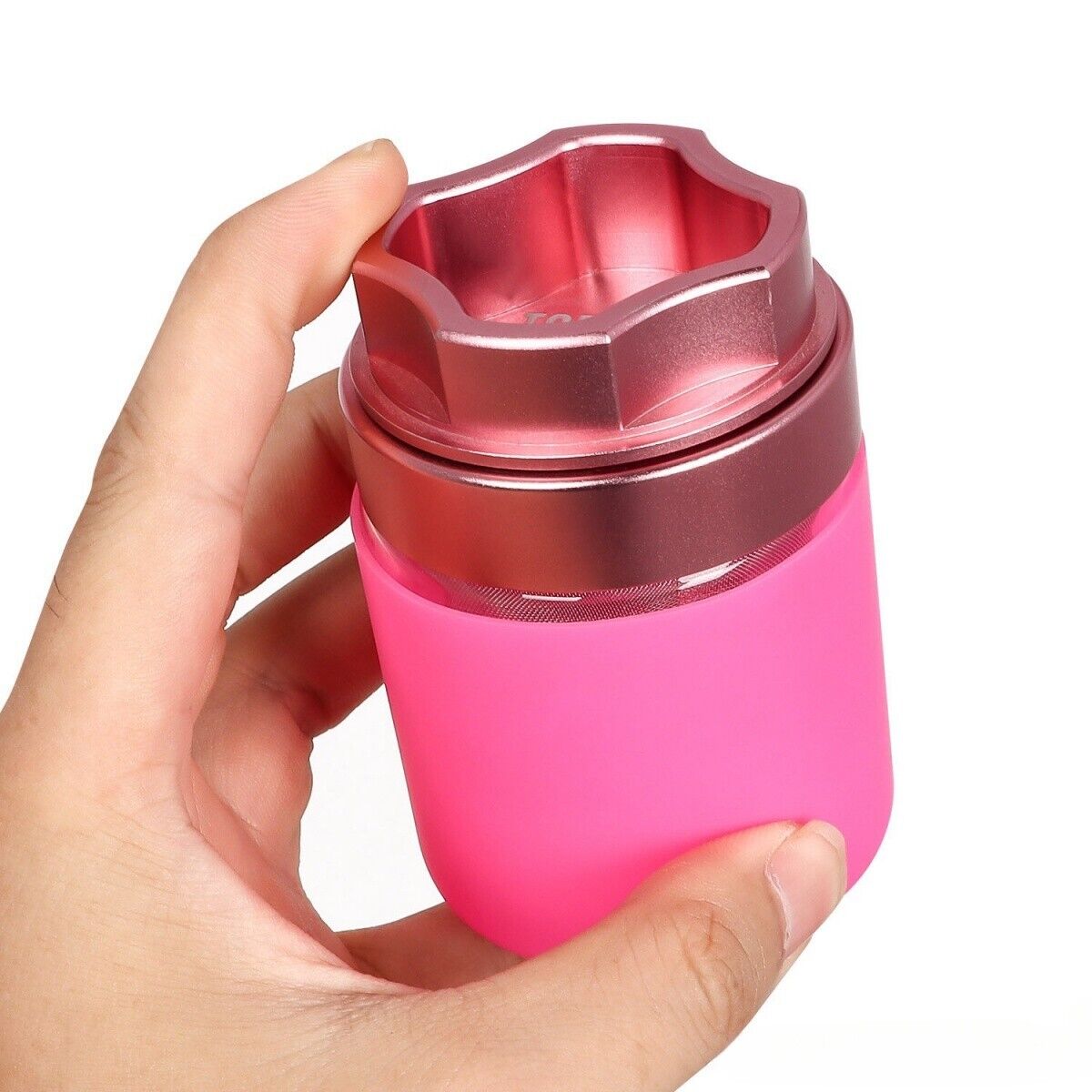 62mm 4-Layer Aluminum Alloy Grinder with Glass Storage Jar and Filter Red