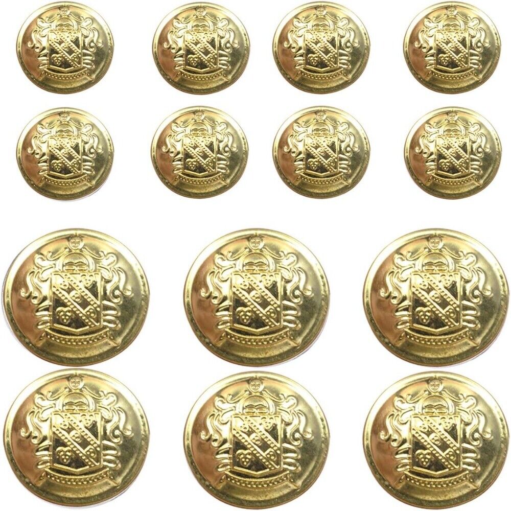 20 PCS Vintage Metal Blazer Button Set Metal Gold Emblem Shank Buttons Blazer