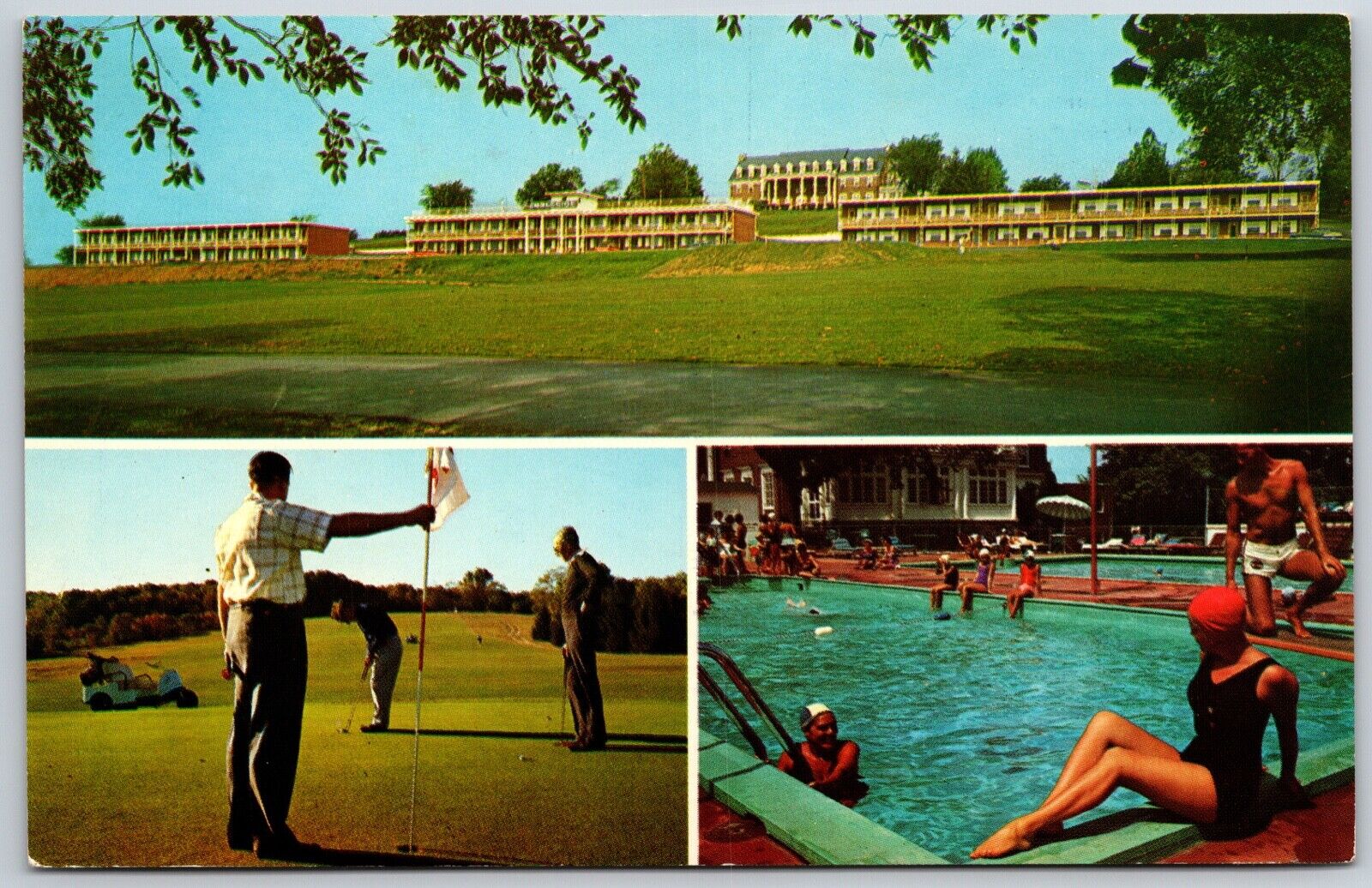 Ingleside Motel & Skyview Restaurant, Golf & Pool, Staunton, Virginia - Postcard