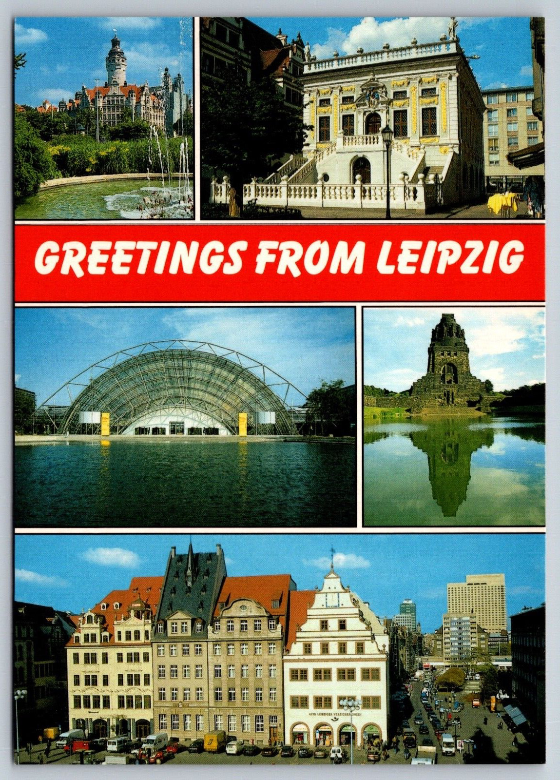 Postcard Greetings from Leipzig Germany Multi View Unposted 4x6