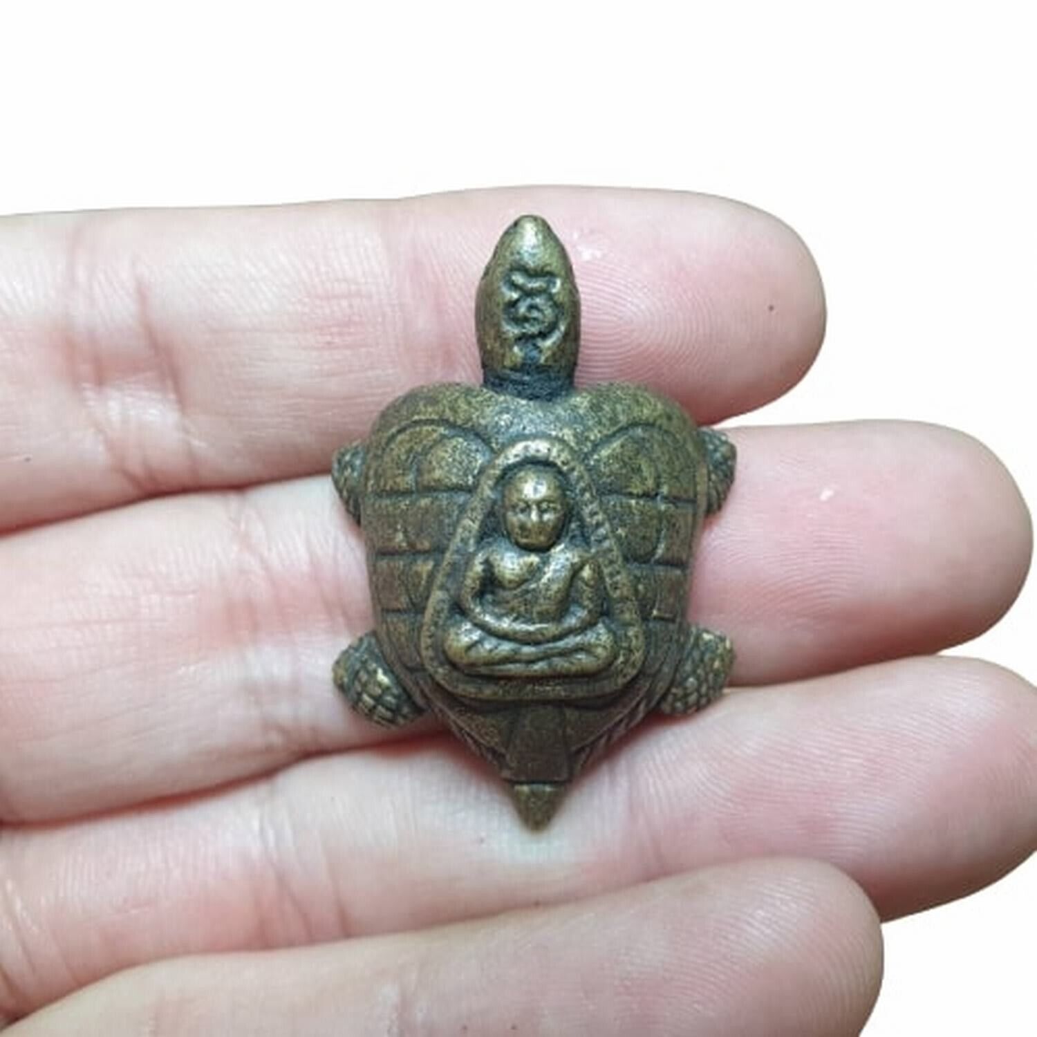 Phra LP. Ngern Thai Amulet Power Turtle Wealth Talisman Success Fetish Statue