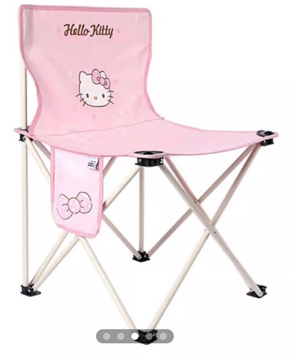 Hello Kitty Folding Chair Sanrio Pink Beach Camping Sports Kawaii Light Weight