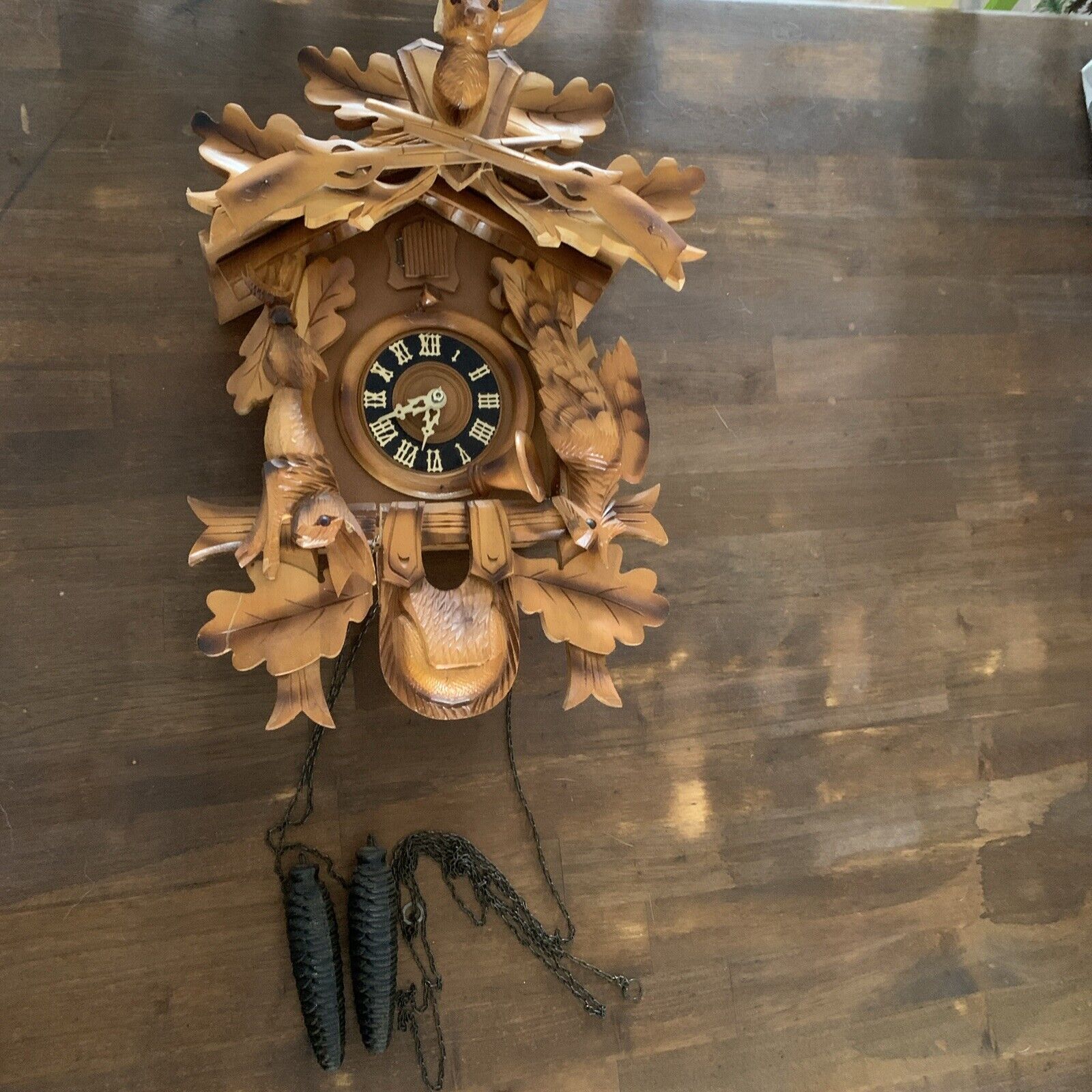 Vintage German Black Forest Hunter 1-Day Cuckoo Clock | Parts/Repair