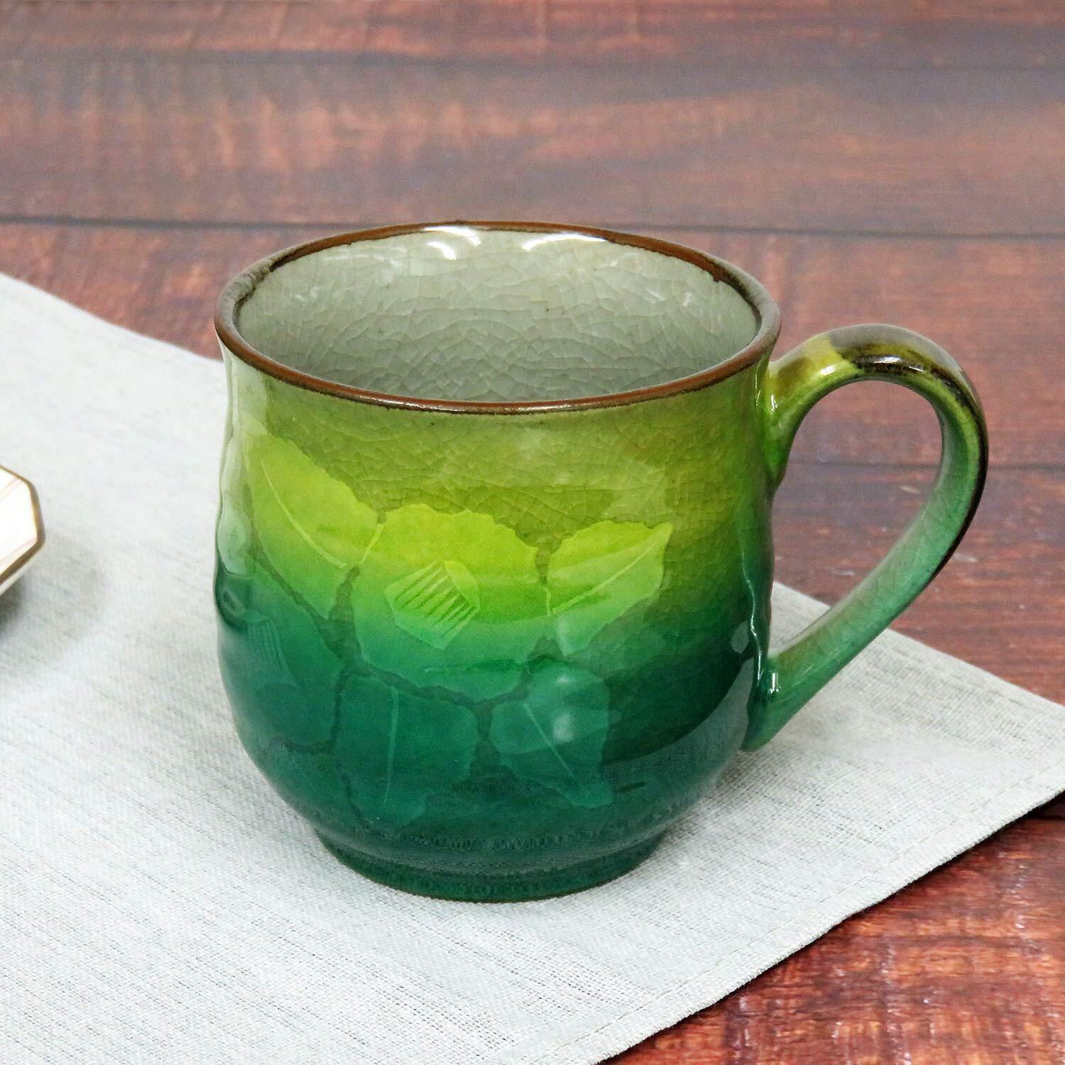 Kutani ware pottery mug Ginzan tea flower AK4-0881
