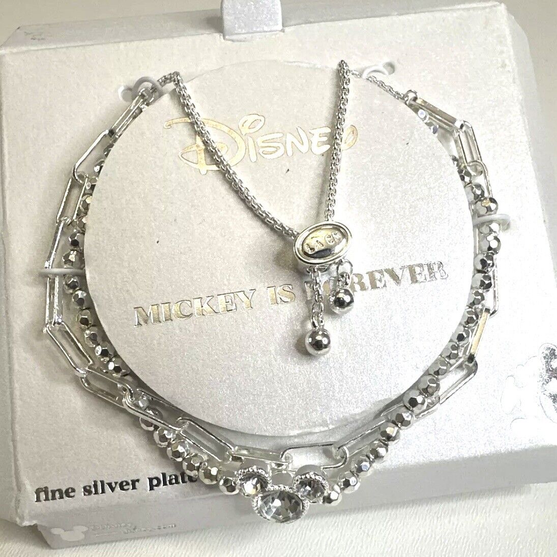 Disney Mickey Is Forever Fine Silver Bracelet New Without Box 