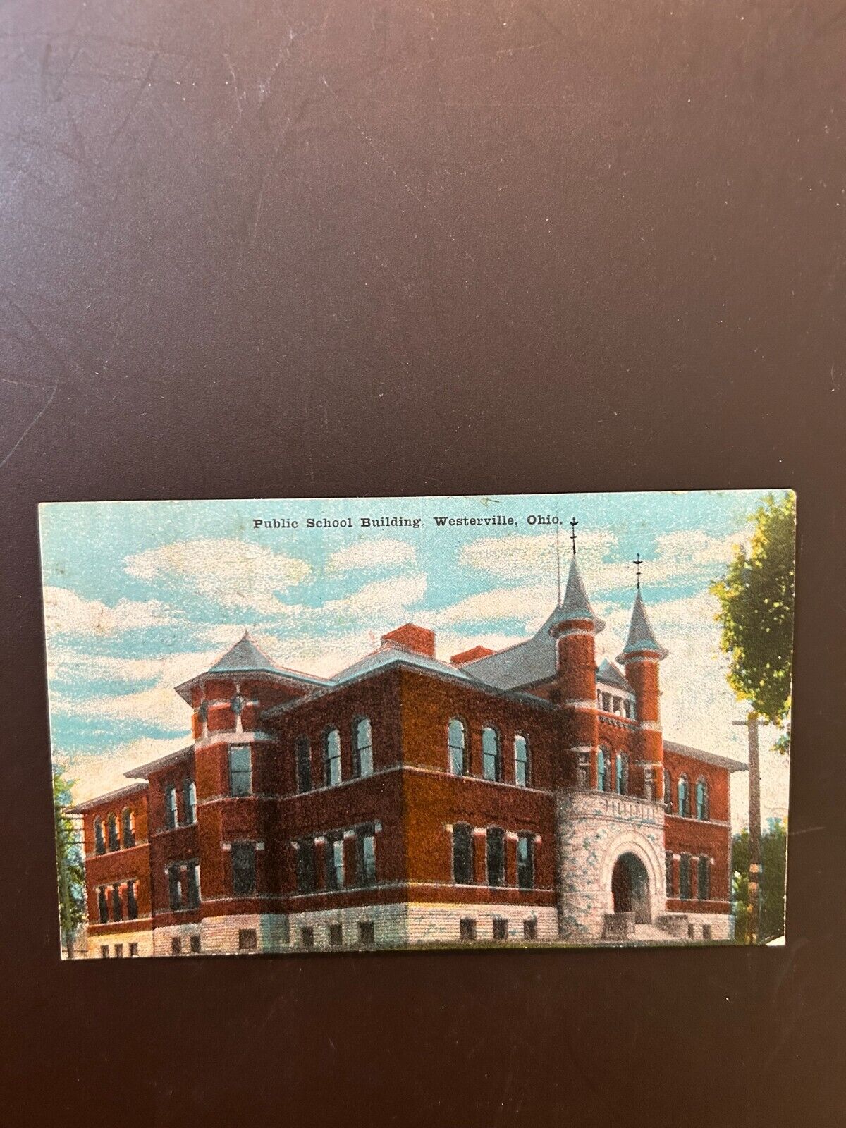 Public school building Westerville Ohio 1909 postcard