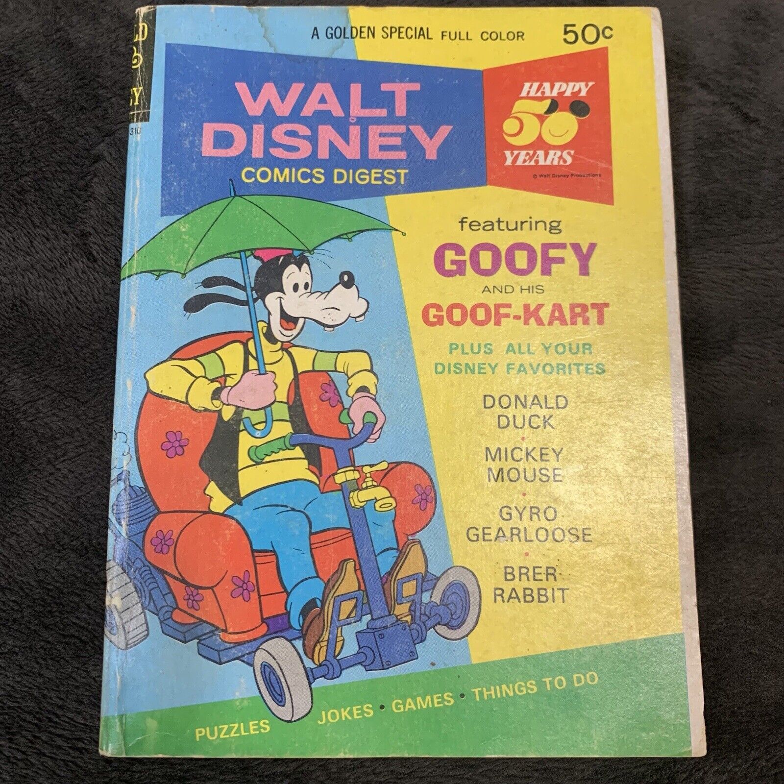 WALT DISNEY COMICS DIGEST #43, GD-VG, GOOFY, MICKEY MOUSE GOLD KEY, 1973