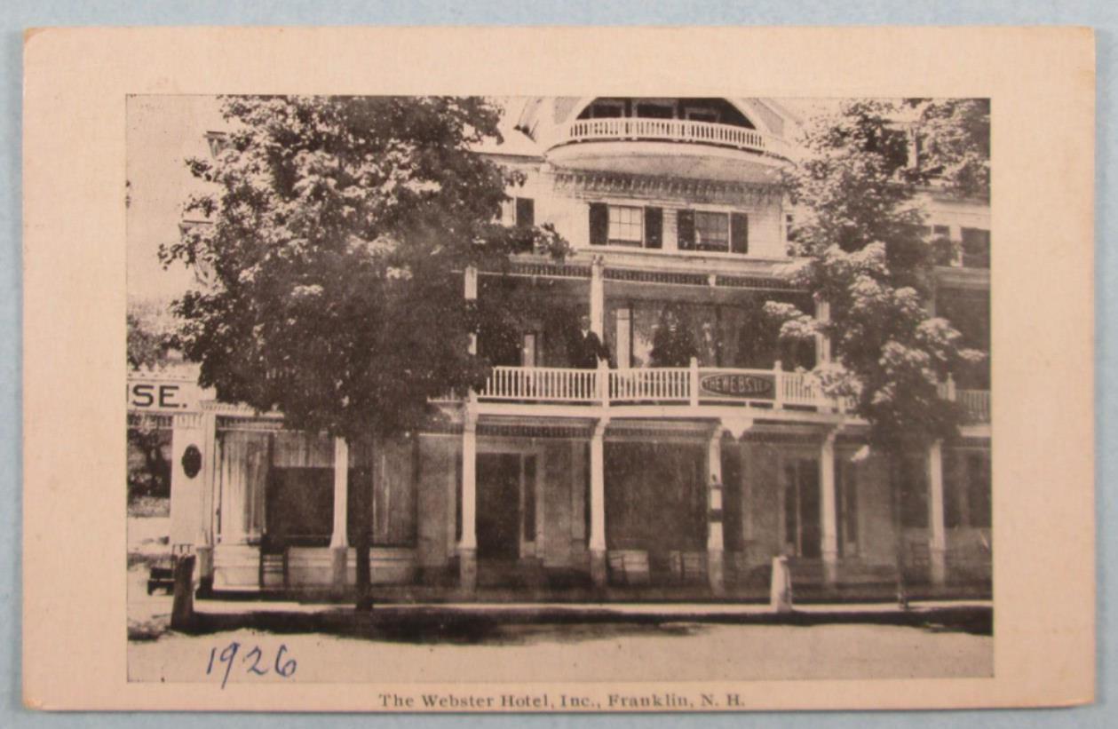 The Webster Hotel Inc., Franklin NH New Hampshire Frank Swallow Postcard (#5859)