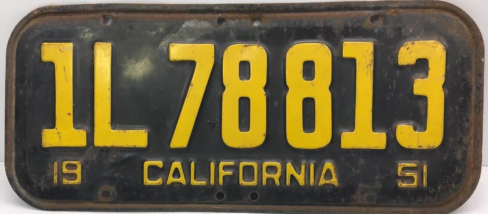 RARE 1951 ( CALIFORNIA 1L78813 ) LICENSE PLATE - VINTAGE