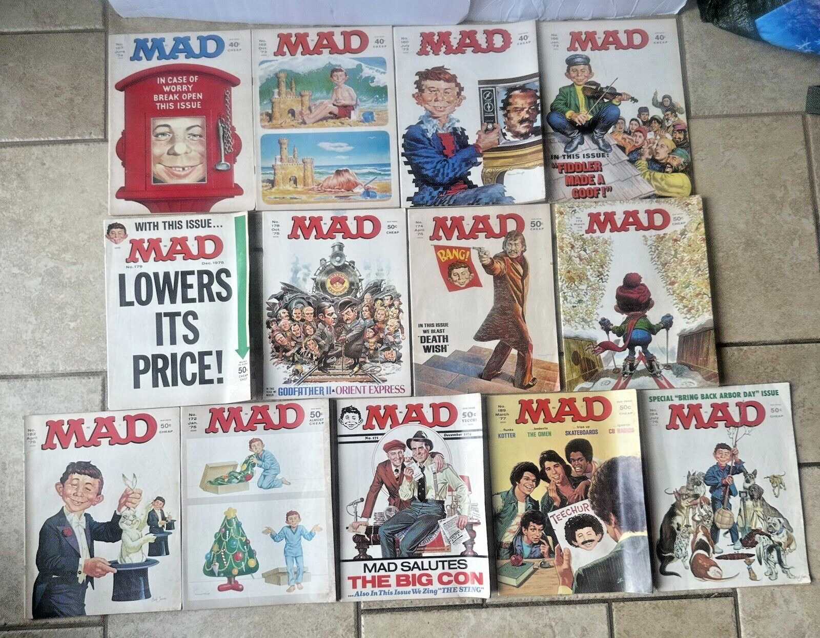 Lot Of 13 Vintage Mad Magazine 1970s