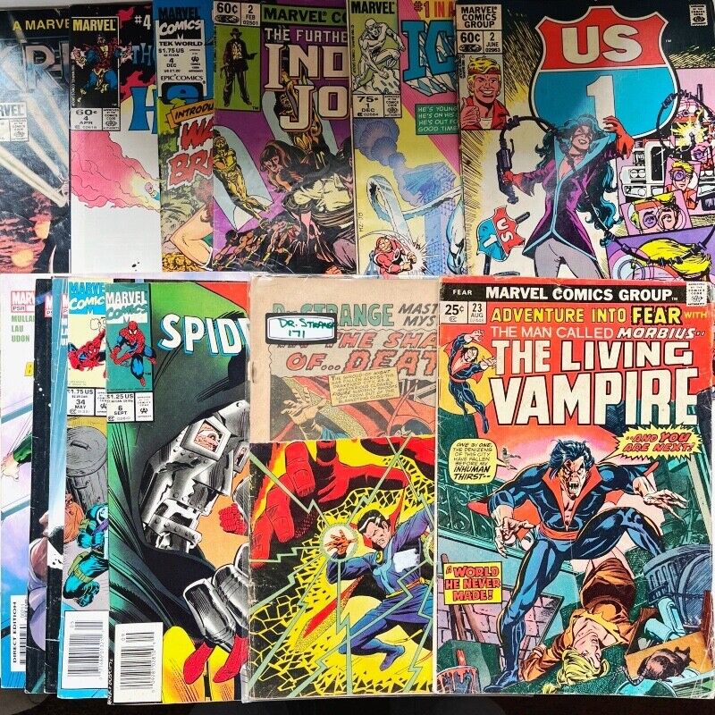 Marvel Mixed Comic Lot, Living Vampire, Indiana Jones, Ice Man, Spiderman, More