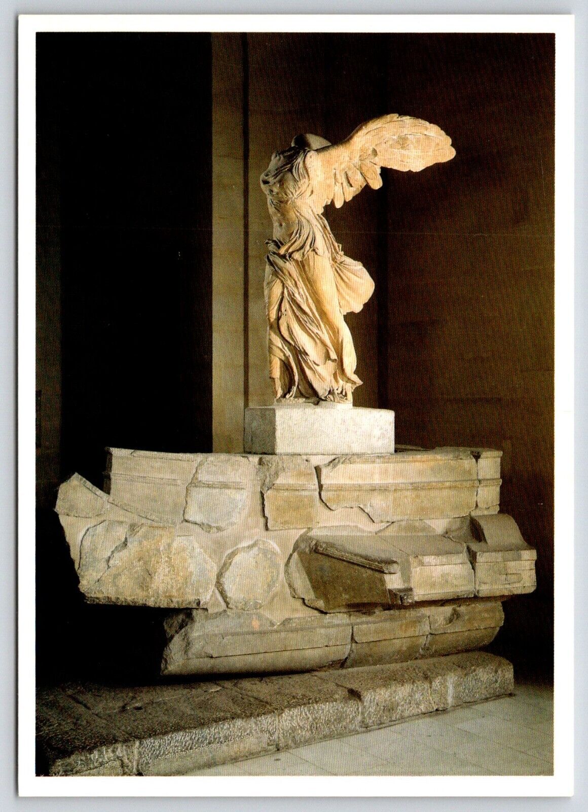 Postcard France Paris Louvre Victoire de Samothrace Winged Sculpture 