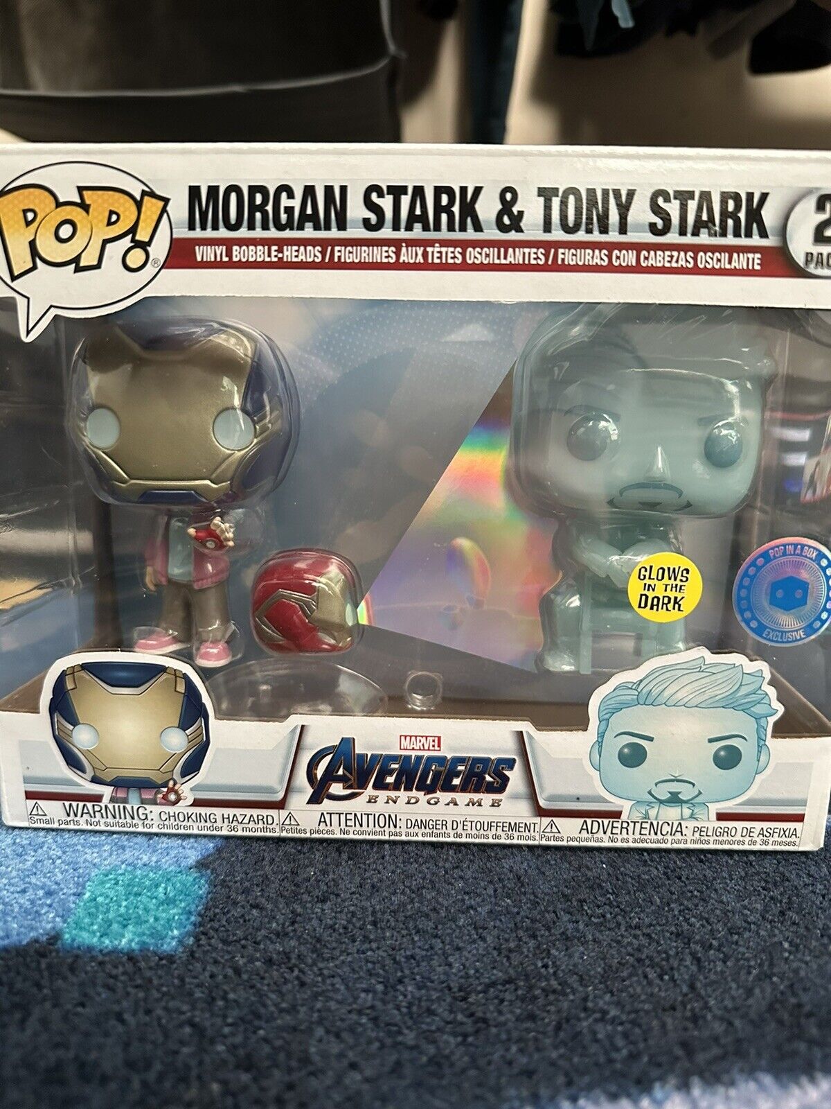 Funko Pop Marvel 2 Pack Morgan Stark & Tony Stark Pop In A Box Vinyl Figure Set