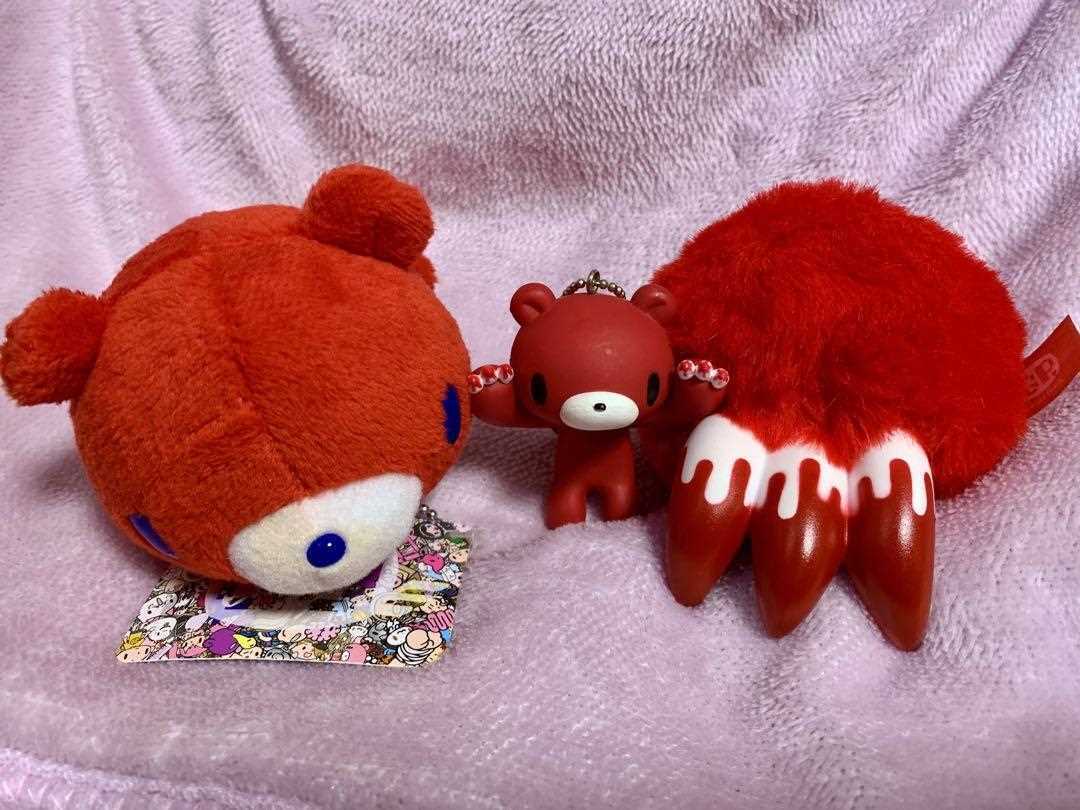 Chax GP Gloomy Bear Plush Paw Face Mascot mini Figure Key chain set of 3 RED F/S