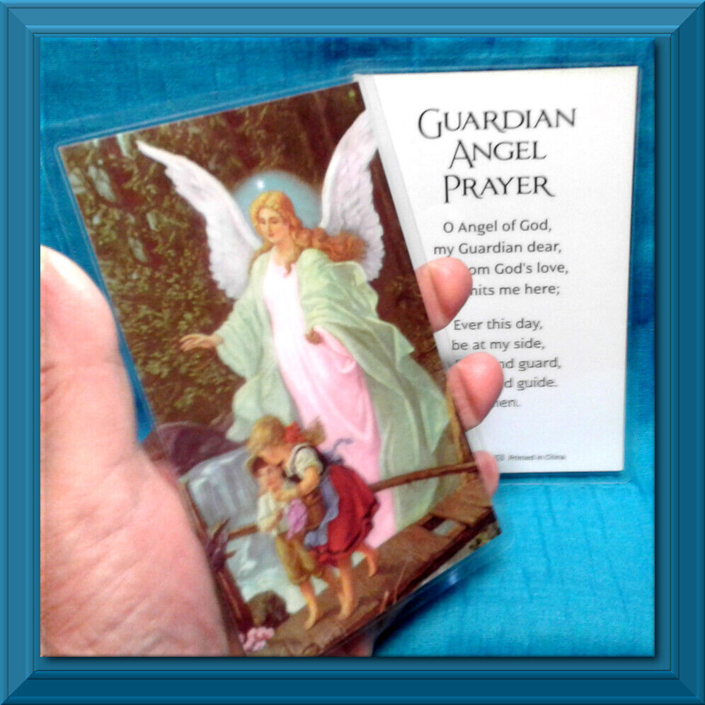 Guardian Angel Large Print JUMBO Laminated Holy Prayer Card ❤️ NEW ❤️ Catholic