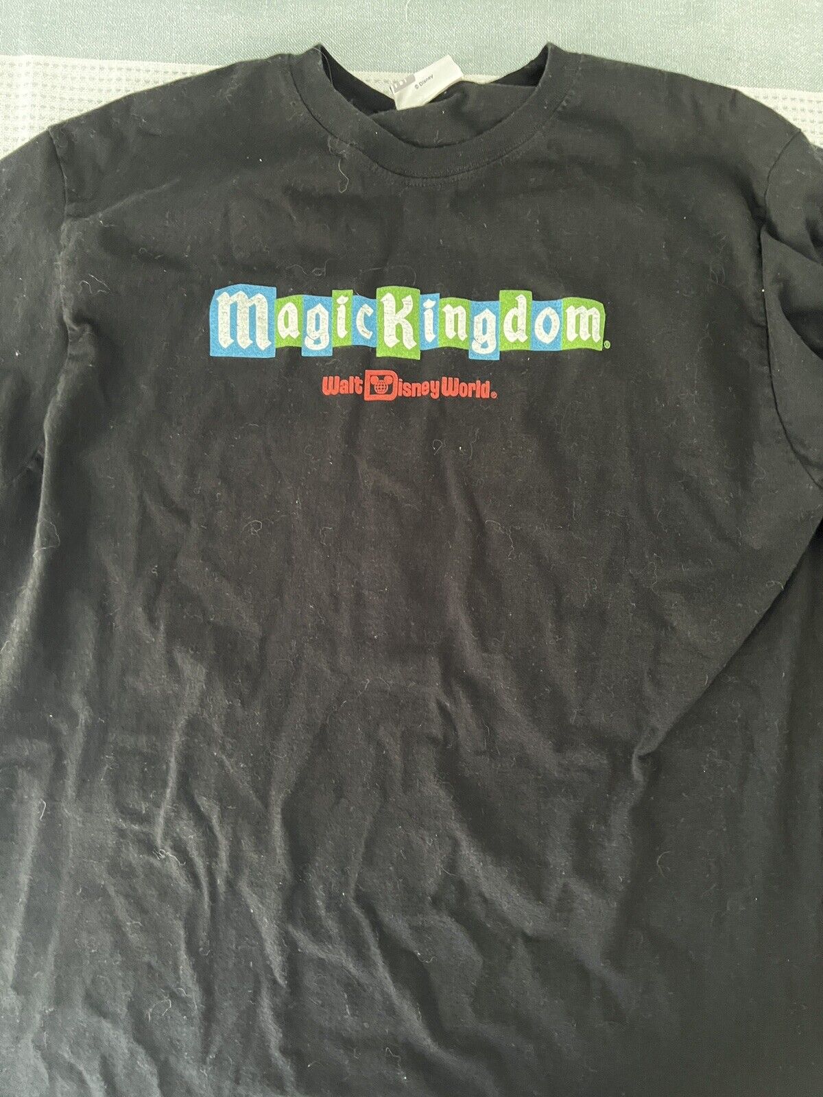 Vintage 80s Walt Disney World Magic Kingdom Park T Shirt XL Black