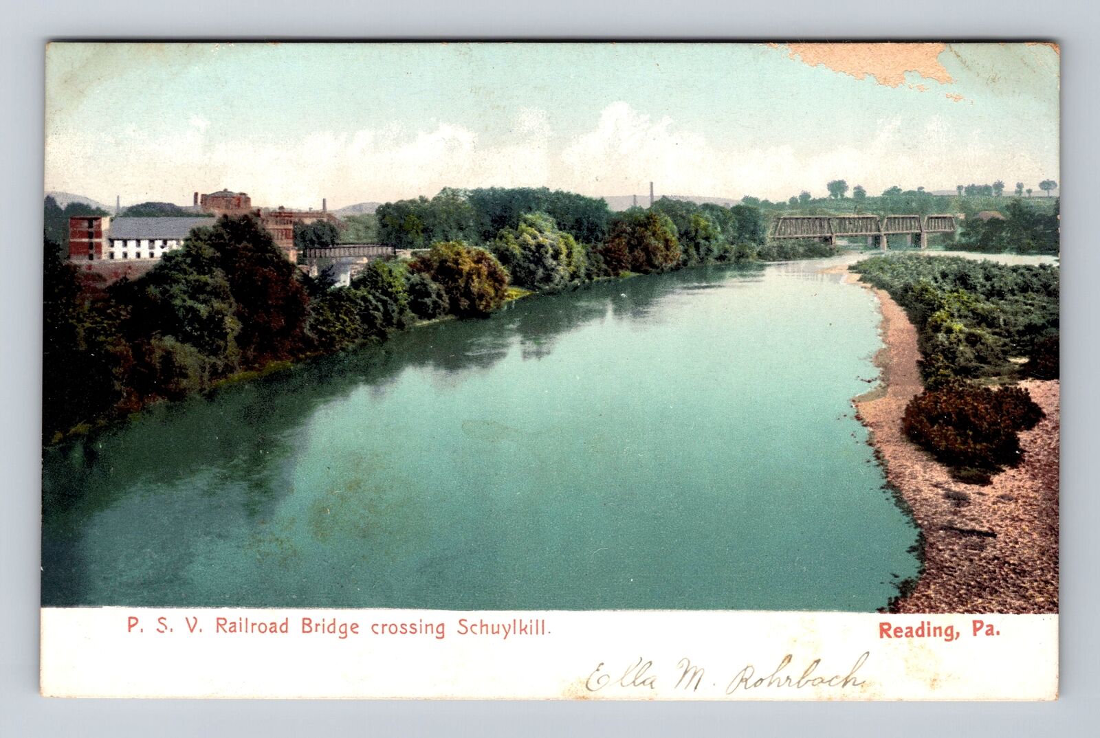 Reading PA-Pennsylvania, Railroad Bridge Crossing Schuylkill, Vintage Postcard