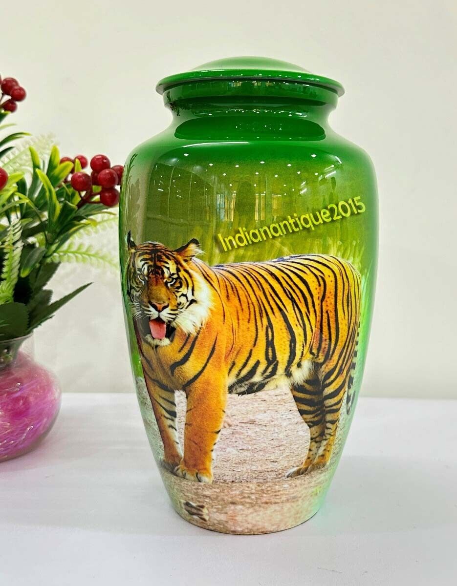 Cremation Urns Tiger for Human Ashes Adult for Funeral Burial Niche Columbarium