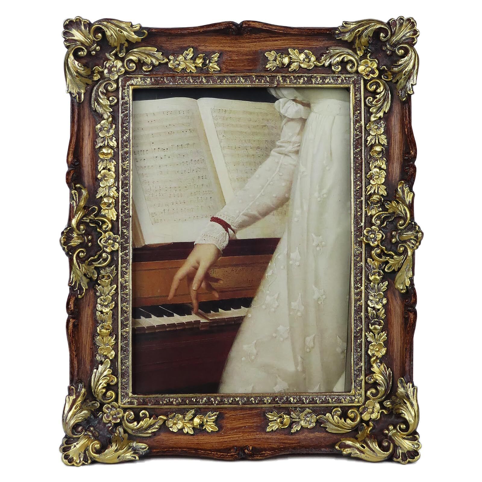 5x7 Antique Frame with Ornate Vintage Carved Decor, Luxury Baroque Picture Fr...
