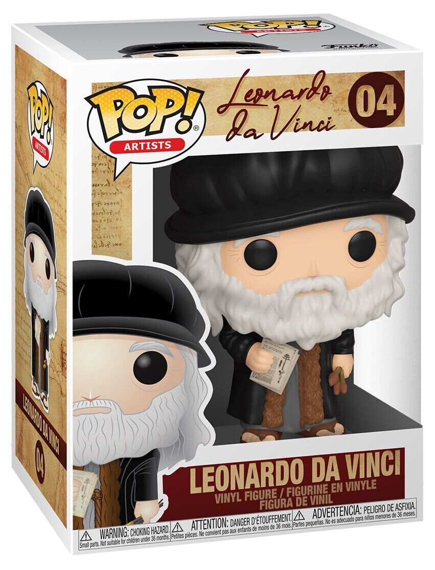 Funko Pop Icons Leonardo Da Vinci Figure w/ Protector