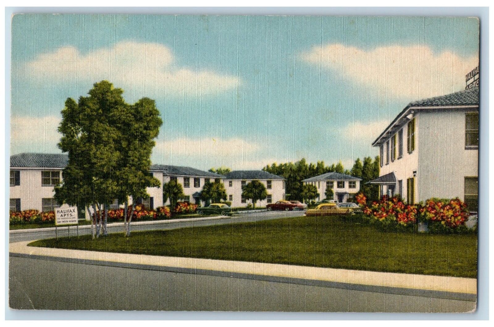 c1940's Halifax Apartments Buildings & Landscape Daytona Beach Florida Postcard