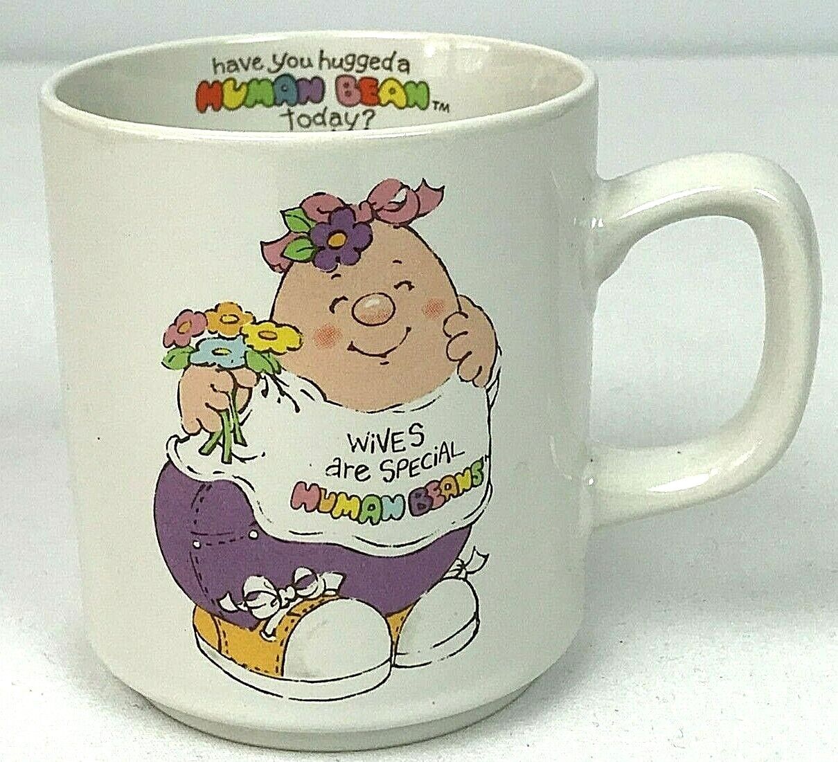 Vintage Morgan Human Beans Coffee Mug Cup Enesco 1983 Jelly Wives