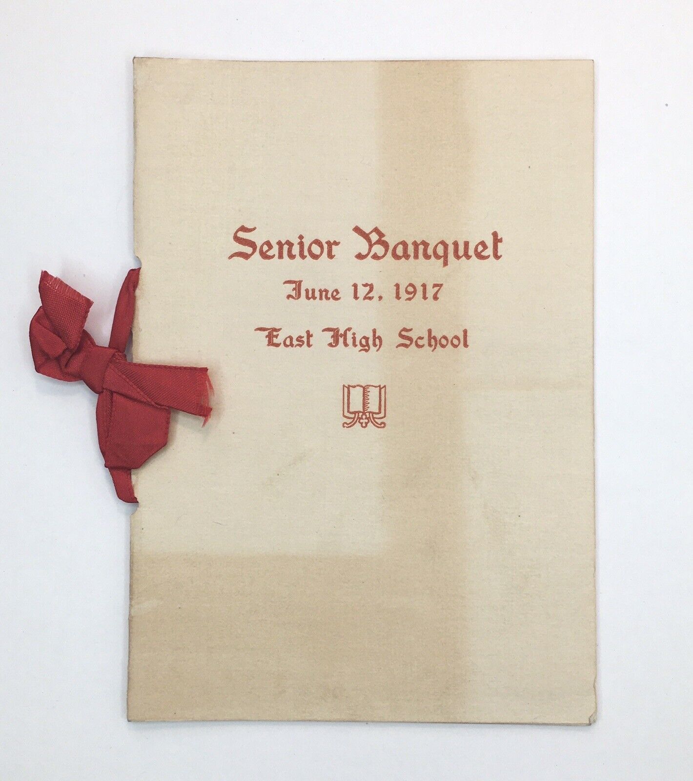 June 12, 1917 Senior Banquet Program for East High School Minneapolis MN
