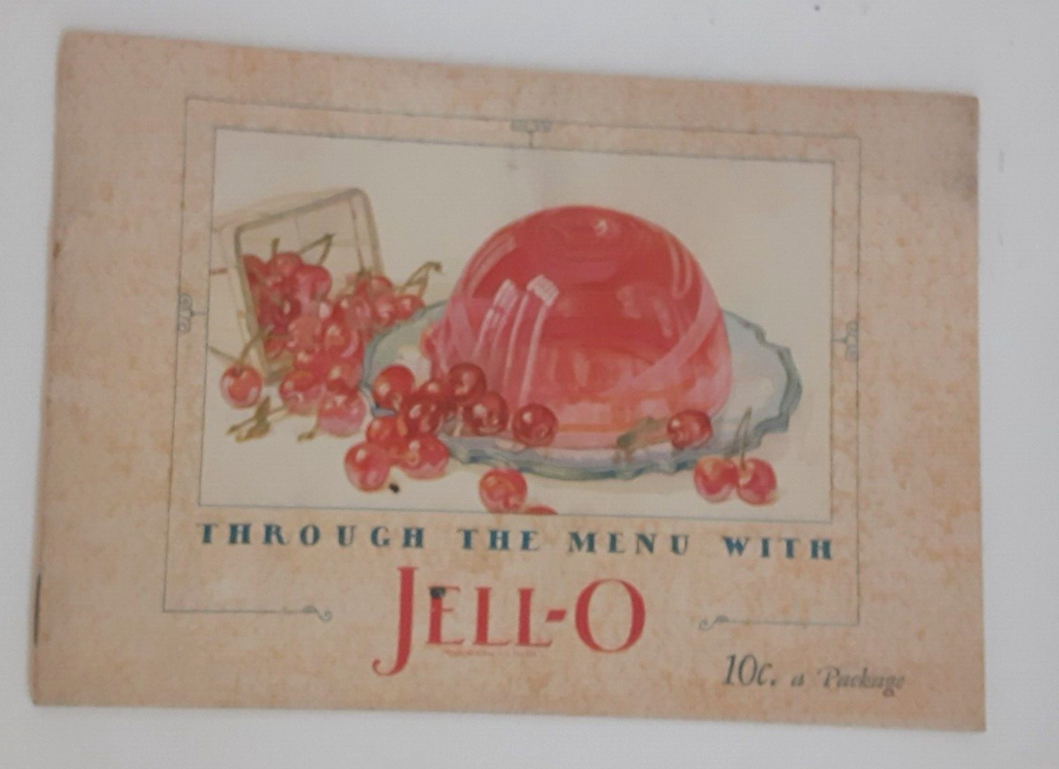 1927 Jell-O Through the Menu Cookbook VINTAGE Recipe Booklet Antique