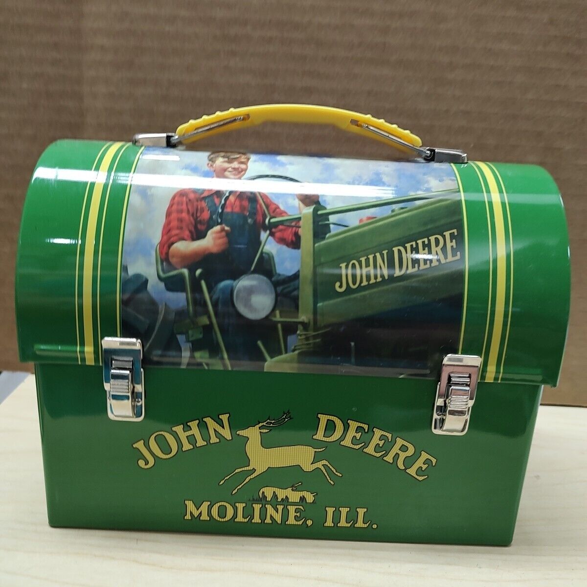 John Deere Moline Mini Lunchbox Empty Candy Tin GUC