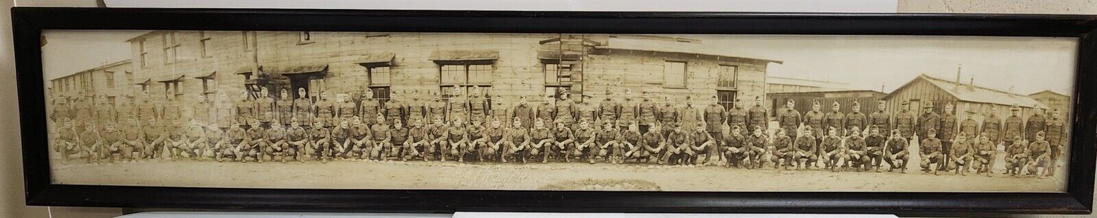 Post WW1 Military Panoramic Photo 1919 Back From France 330 M.G BN Camp Custer