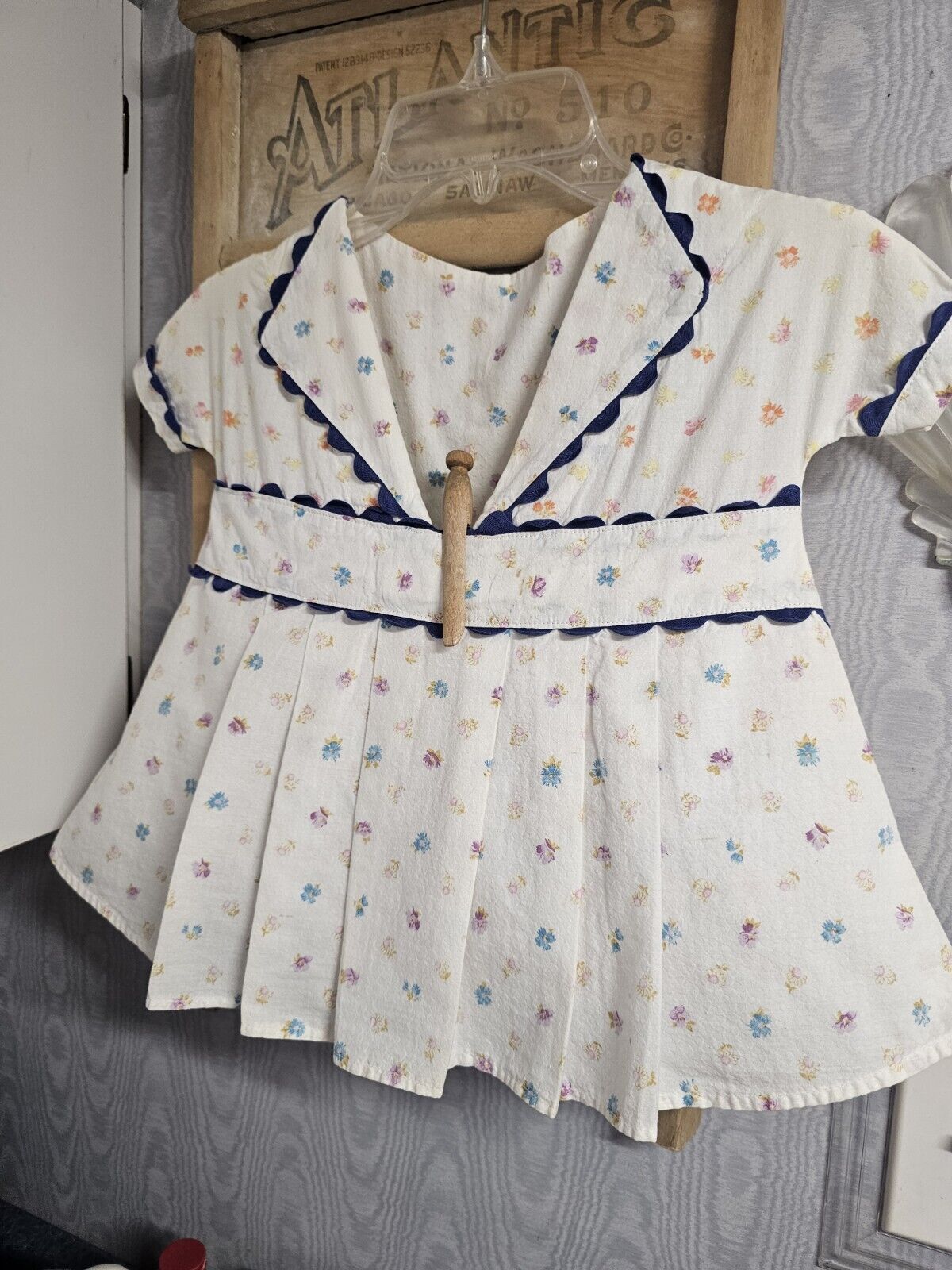 Vintage Cotton Dress Clothespin Holder Bag for Laundry Clothesline