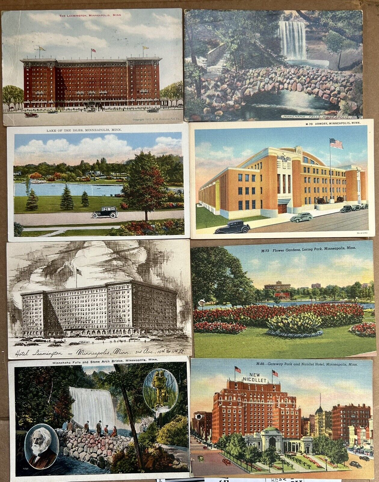 Minneapolis, Minnesota Vintage Postcards. Lot Of 8