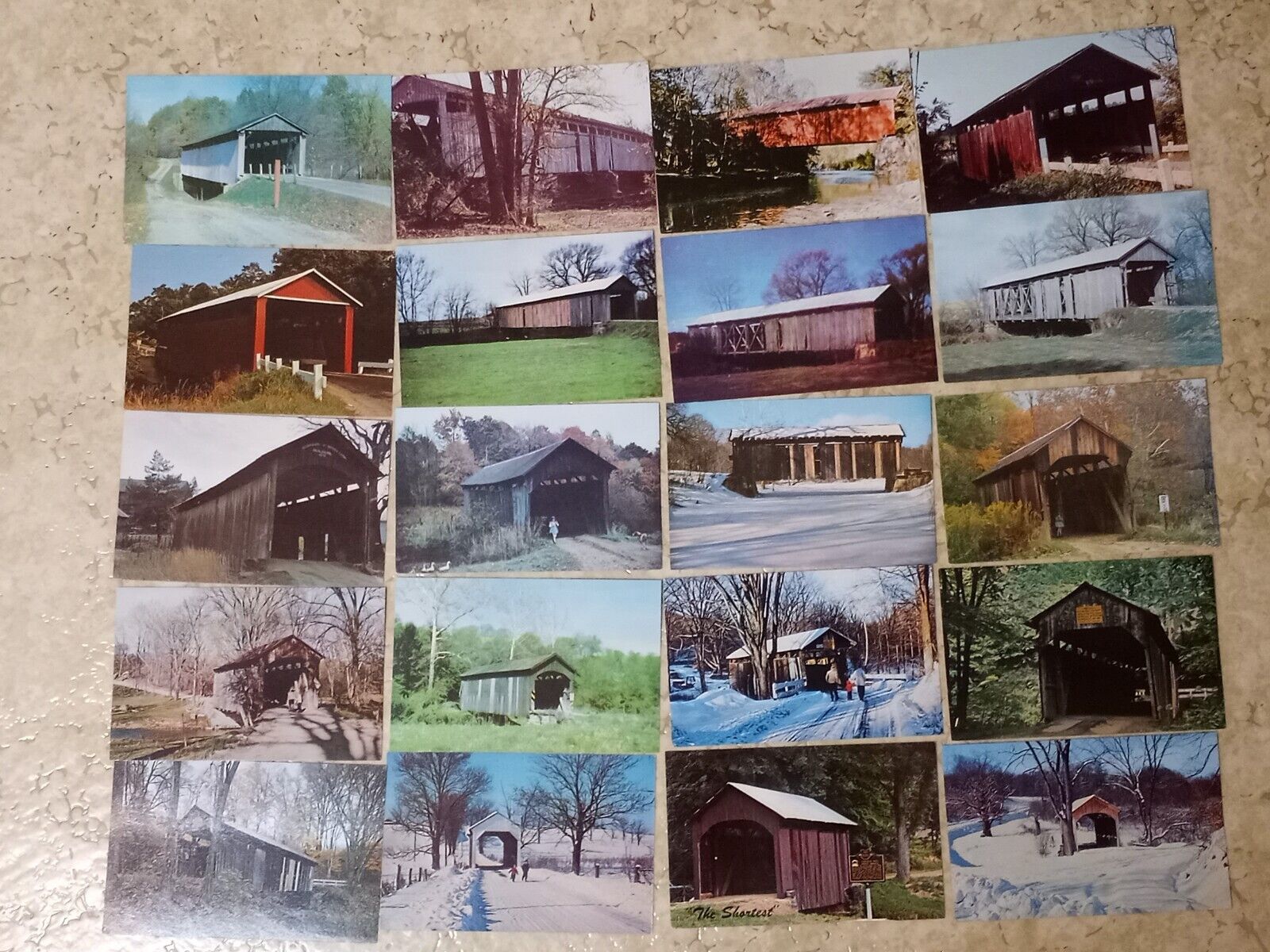 Vintage 20 Postcards Covered Bridge Butler Clermont Clinton Columbiana County OH