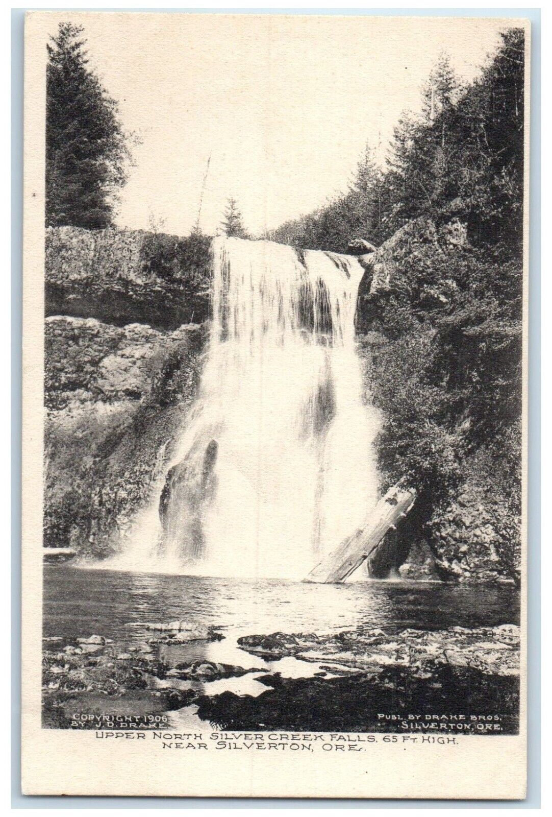 1910 Upper North Silver Creek Falls 65 Silverton Oregon Vintage Antique Postcard