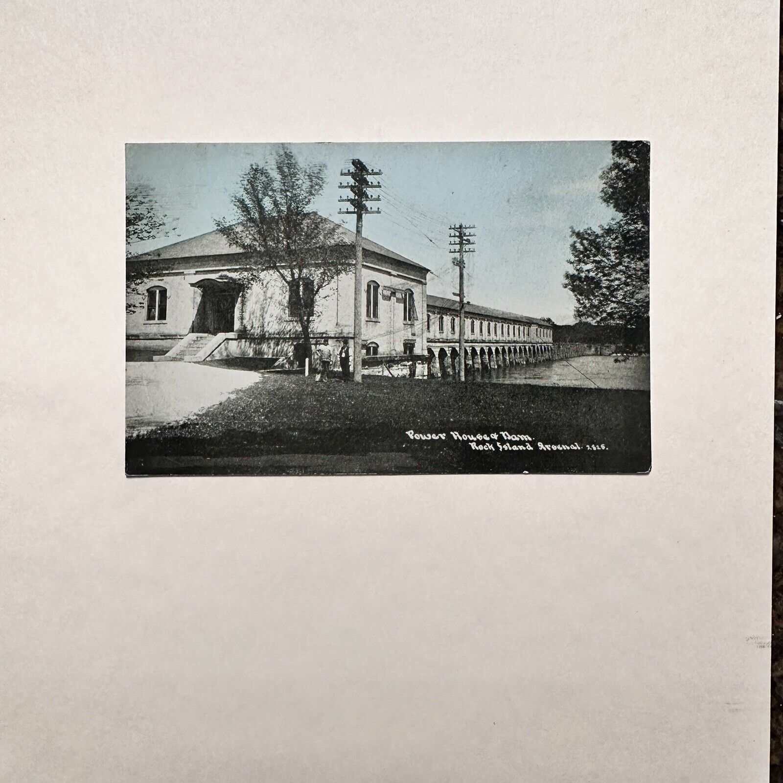1911 Rock Island Arsenal Powerhouse & Dam Postcard  Illinois RPPC Quad Cities