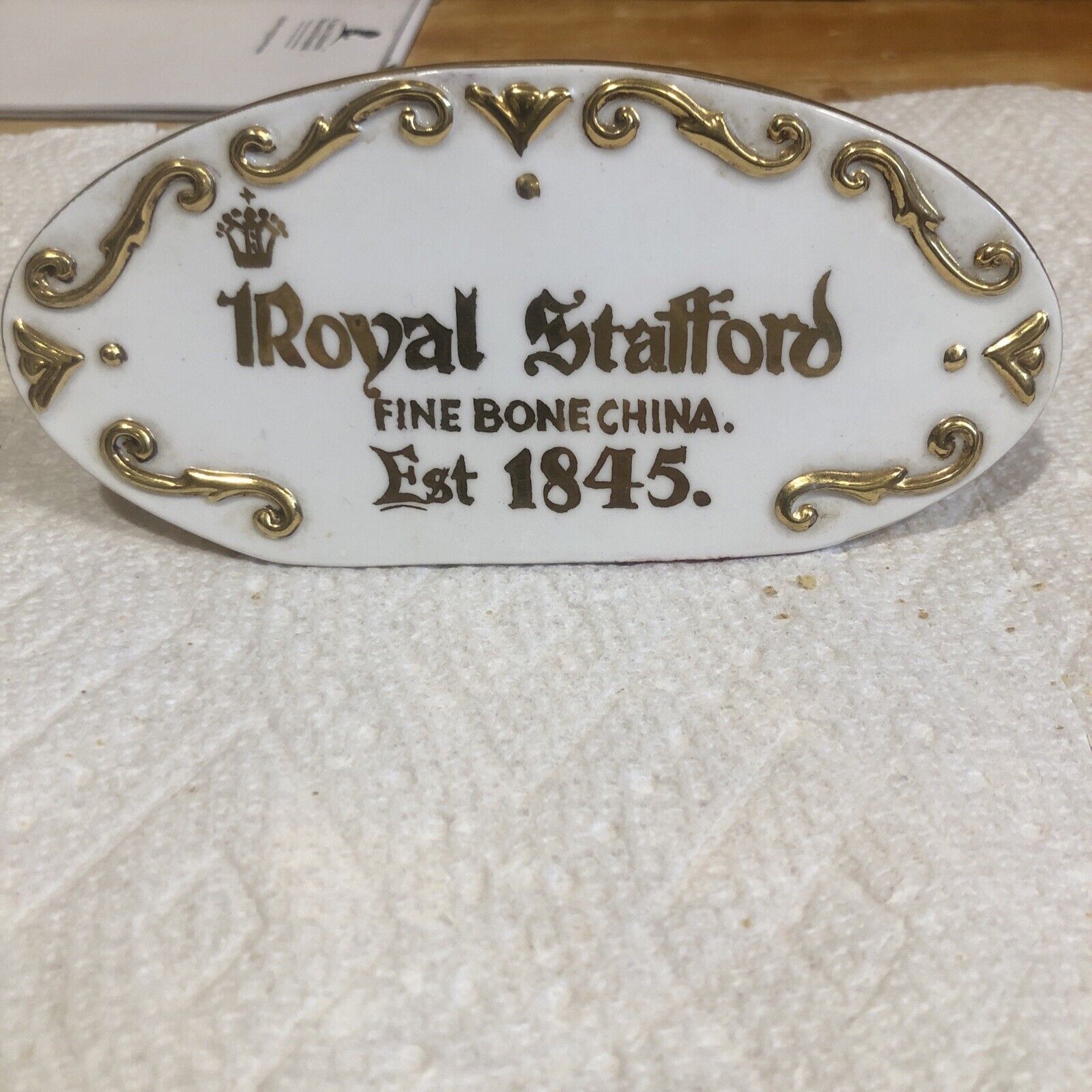 Display sign, royal Stafford, fine bone china established 1845 ￼￼