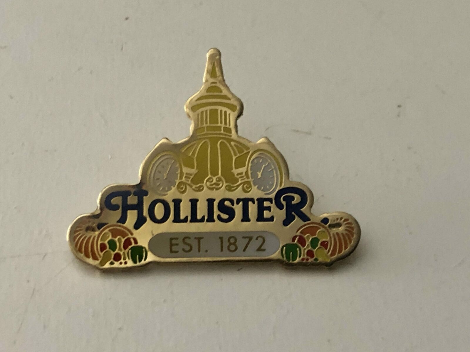 HOLLISTER EST. 1872 LAPEL PIN STATE CITY COUNTY PIN BUTTON TIE TACK USA