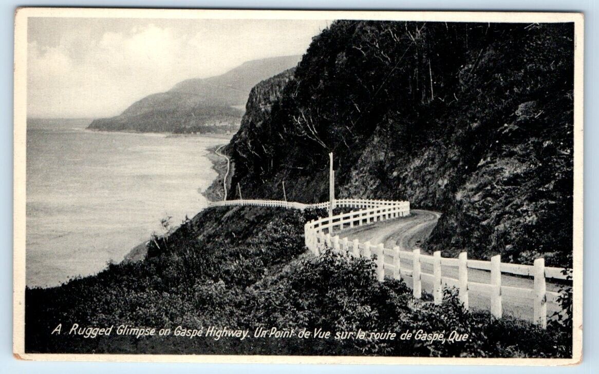 A Rugged Glimpse on Gaspe Highway Quebec CANADA Postcard