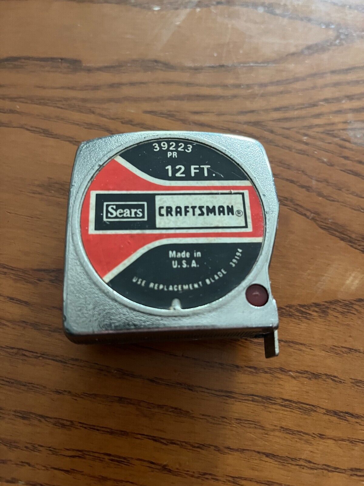 Vintage Sears Craftsman  12\' Metal Locking Tape Measure 39223 Made in USA Used