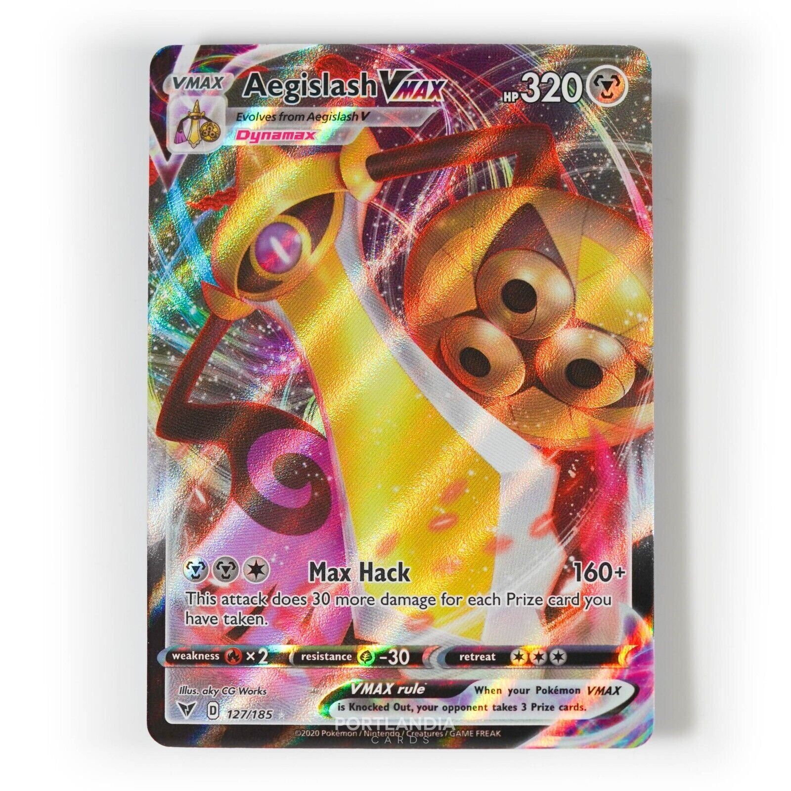 Pokemon - Aegislash VMAX - 127/185 - SWSH Vivid Voltage - Full Art Card