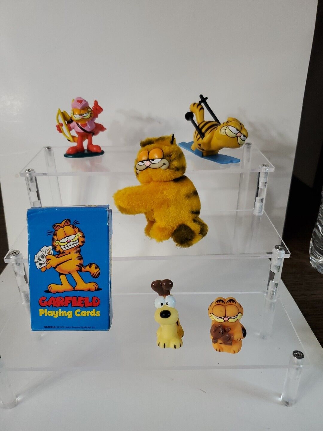 Vintage Garfield Lot PVC Toy Figures, Cards, Pencil Grabber 70s 80s