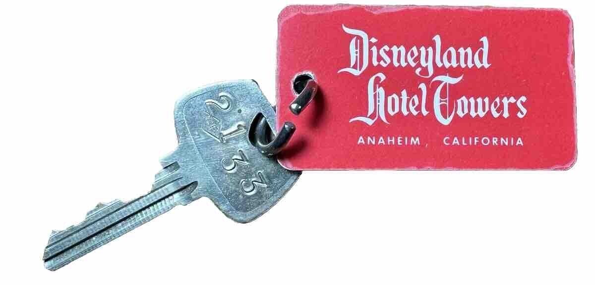 Vintage 1960s Disneyland Hotel Towers Room Key & Fob Anaheim California Red