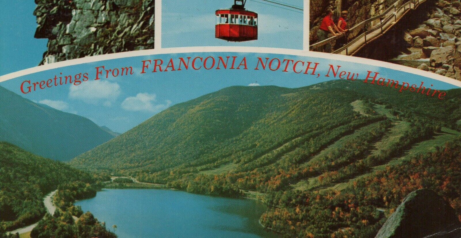  Vtg Postcard Greetings From Franconia Notch New Hampshire 1967
