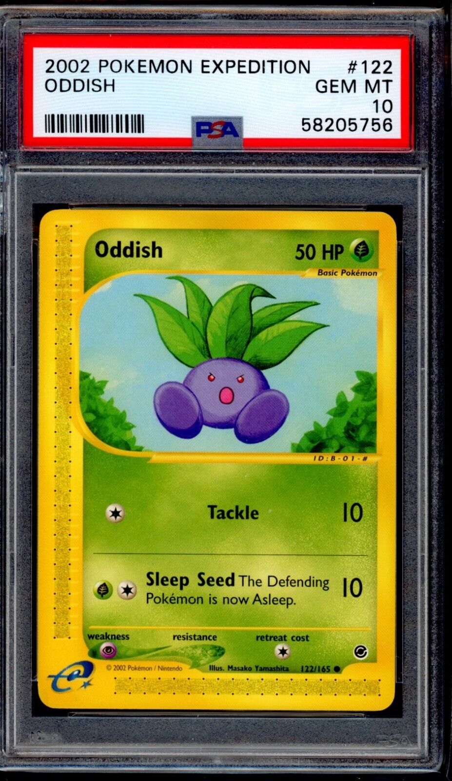 PSA 10 Oddish 2002 Pokemon Card 122/165 Expedition