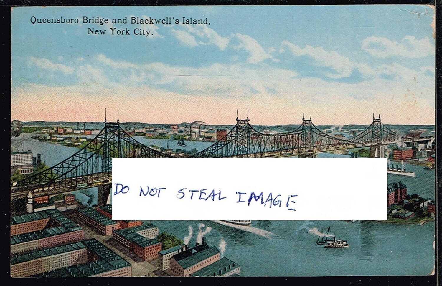 Original Postcard Queens  Bridge