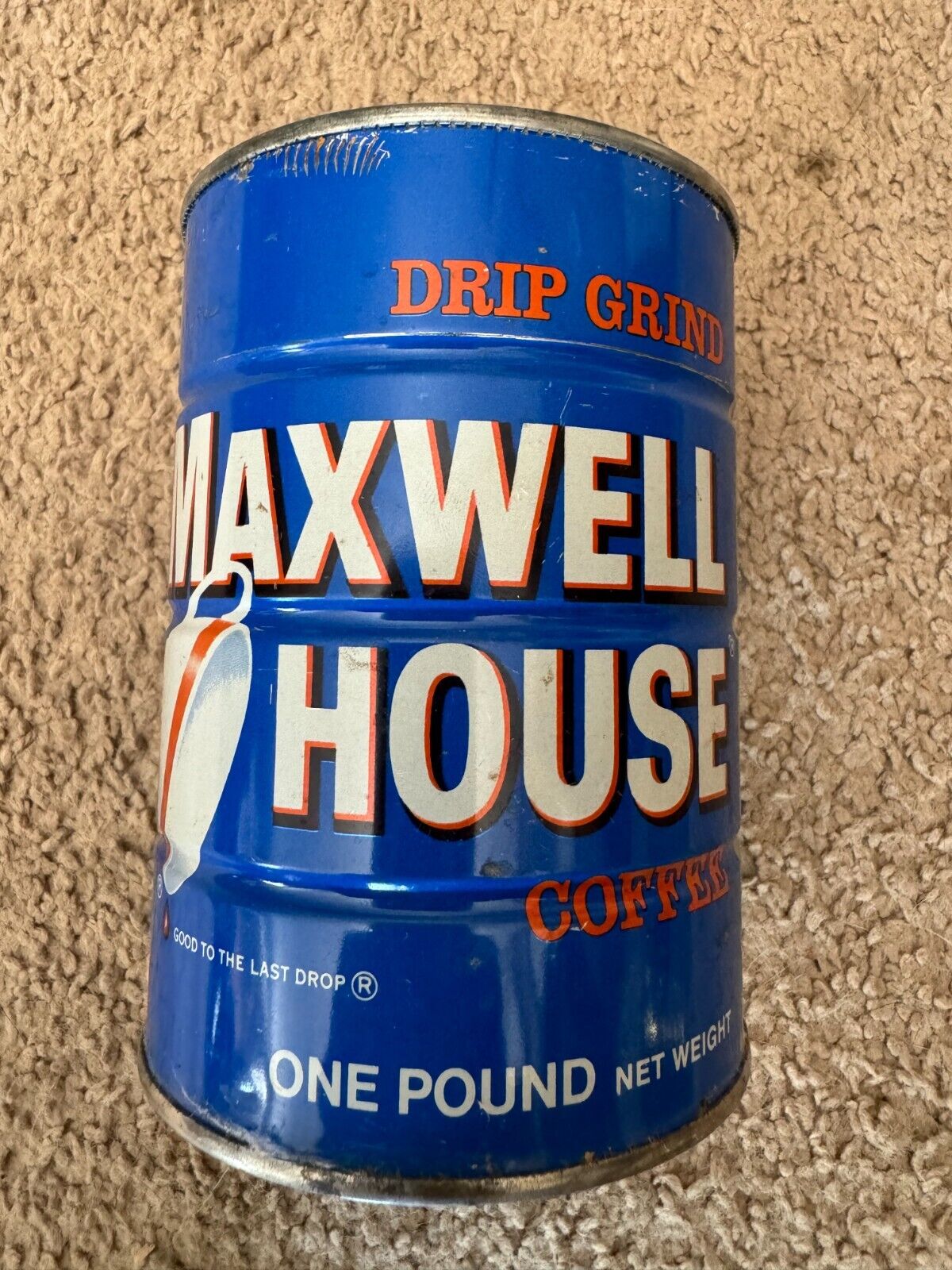 Vintage Maxwell House 1 pound Coffee Tin Can - Empty - No Lid  1lb size