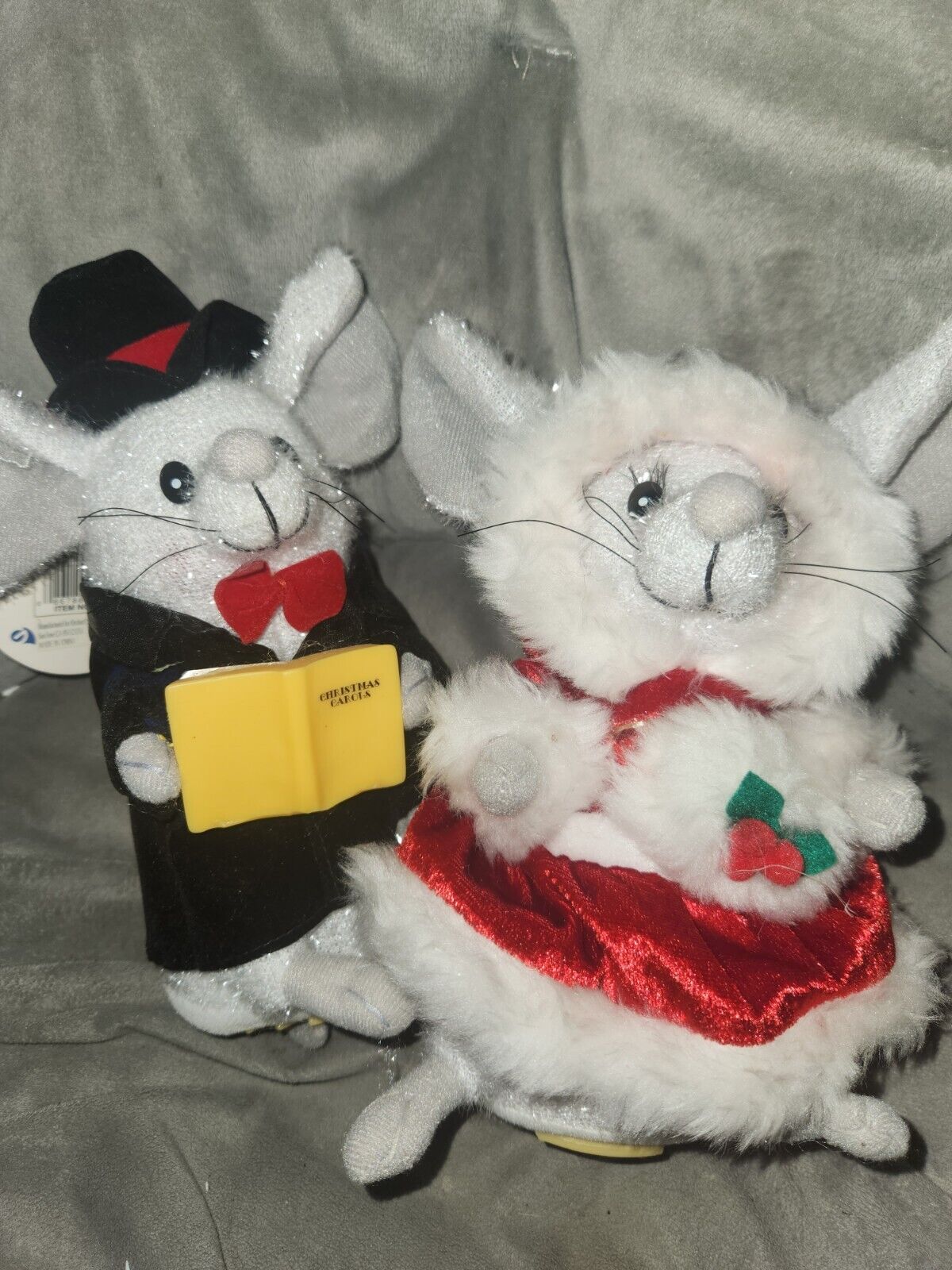 VTG GEMMY ANIMATED SINGING CHRISTMAS MERRY MOUSE MICE MR & MRS CLAUSE *BOTH WORK