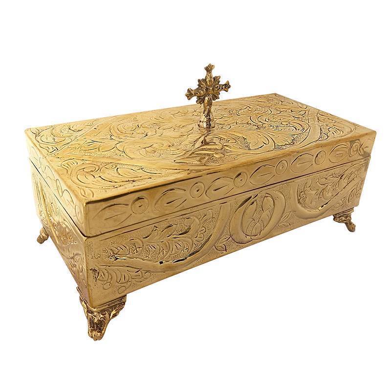Brass Christian Orthodox Church Reliquary or Box for the Presanctified Gifts 